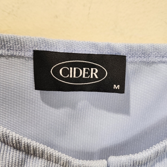 CIDER blue Solid Corduroy Crop Corsets Top size M - Picture 6 of 9